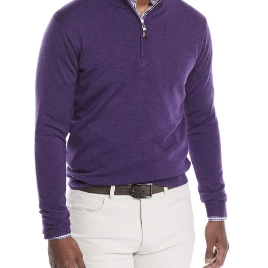 Peter Millar Merino Wool 1/4 Zip Sweater Purple Mc00s52
